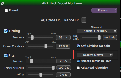 Nearest Octave Setting